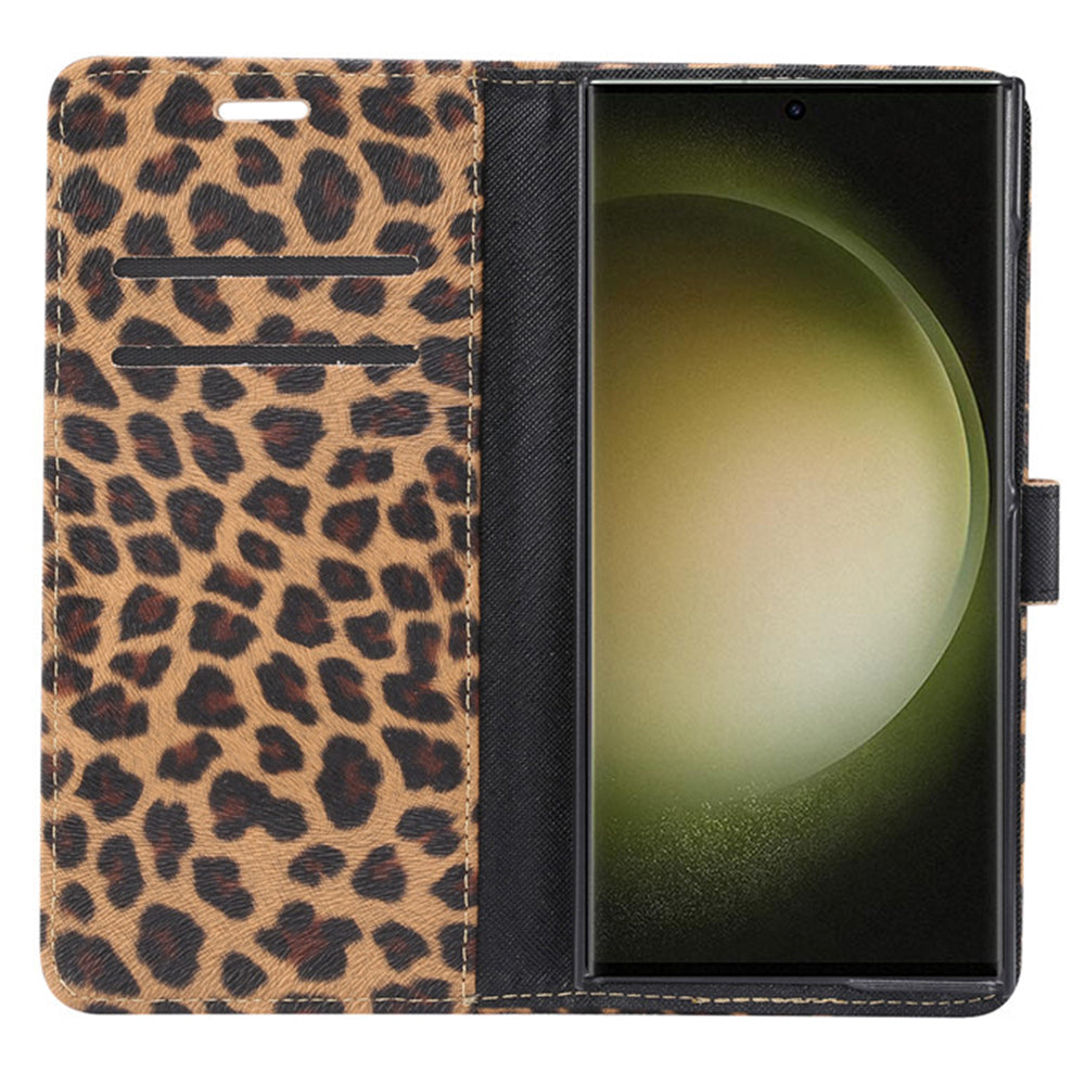 Phone Case for Samsung Galaxy S23 Ultra PU Leather Leopard Pattern Flip Stand Wallet Phone Cover Phone Case for Samsung Galaxy S23 Ultra PU Leather Leopard Pattern Flip Stand Wallet Phone Cover